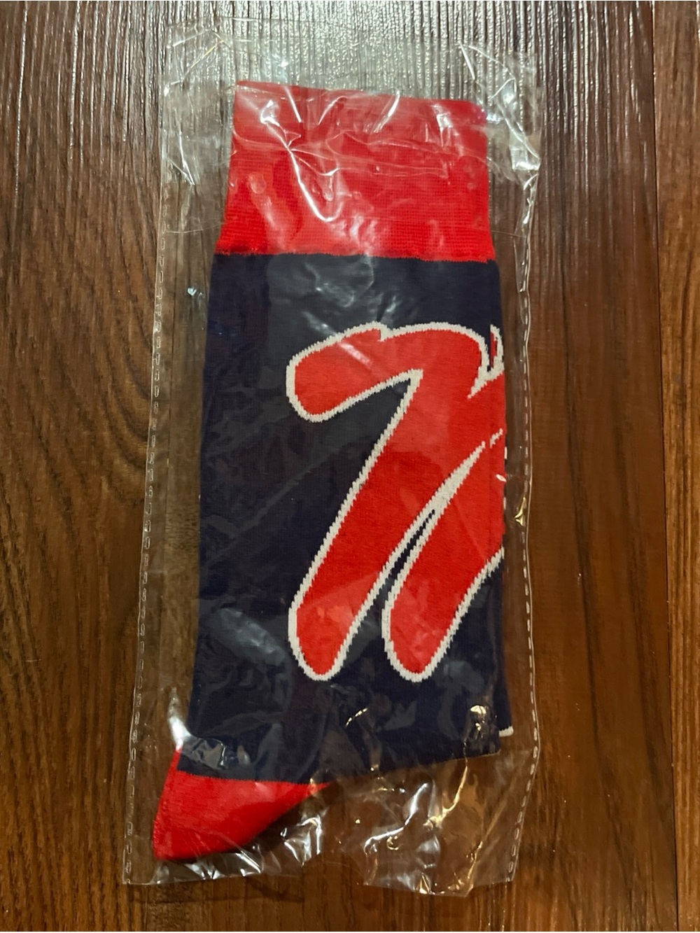 Ole Miss Rebels Red and Navy Graphic Crew Socks